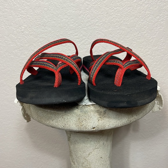 Teva Olowahu Flip Flop Foam Mush Sandals Size 8 Red Black - Picture 5 of 7
